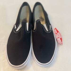 Vans Kids Black and White Slip-On Sneakers
